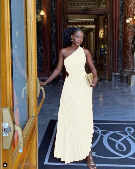 One-Shoulder Cutout Maxi Dress