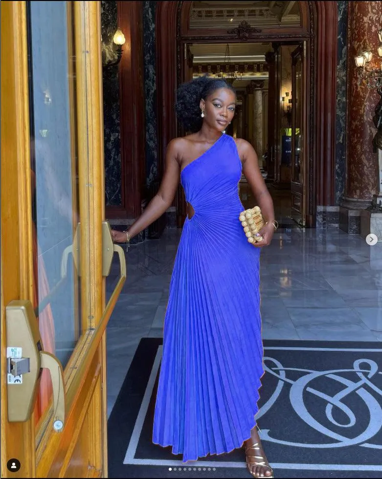 One-Shoulder Cutout Maxi Dress