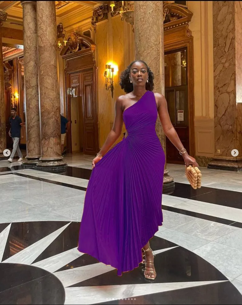 One-Shoulder Cutout Maxi Dress