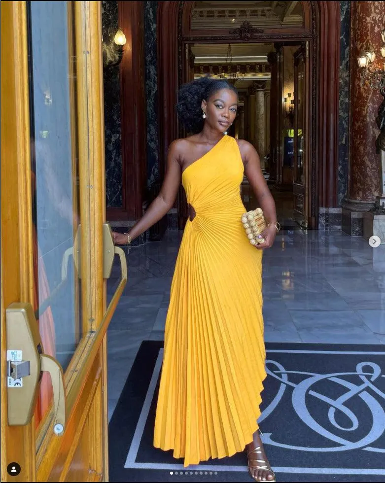 One-Shoulder Cutout Maxi Dress