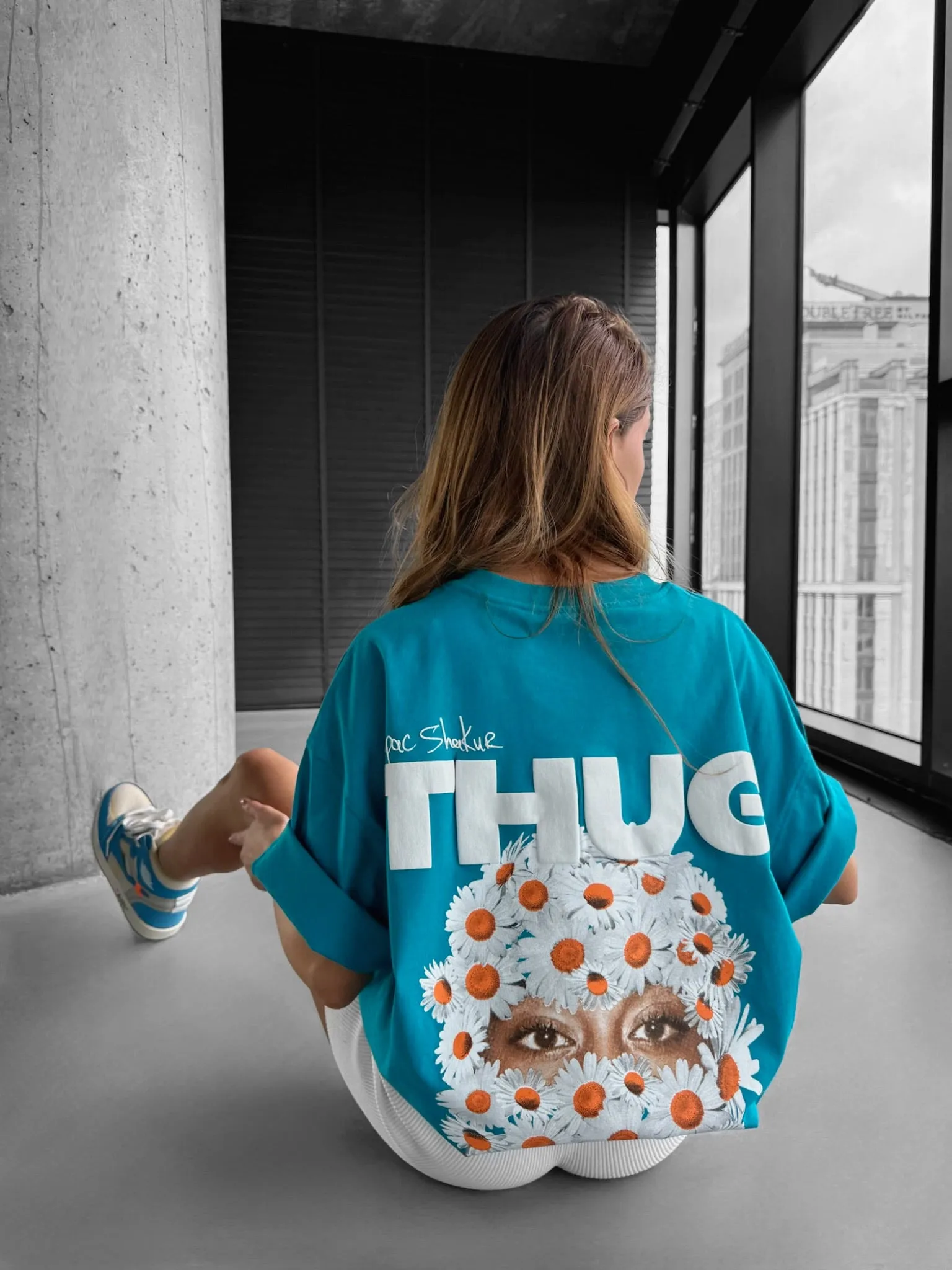 Oversize Thug T-shirt - Ocean