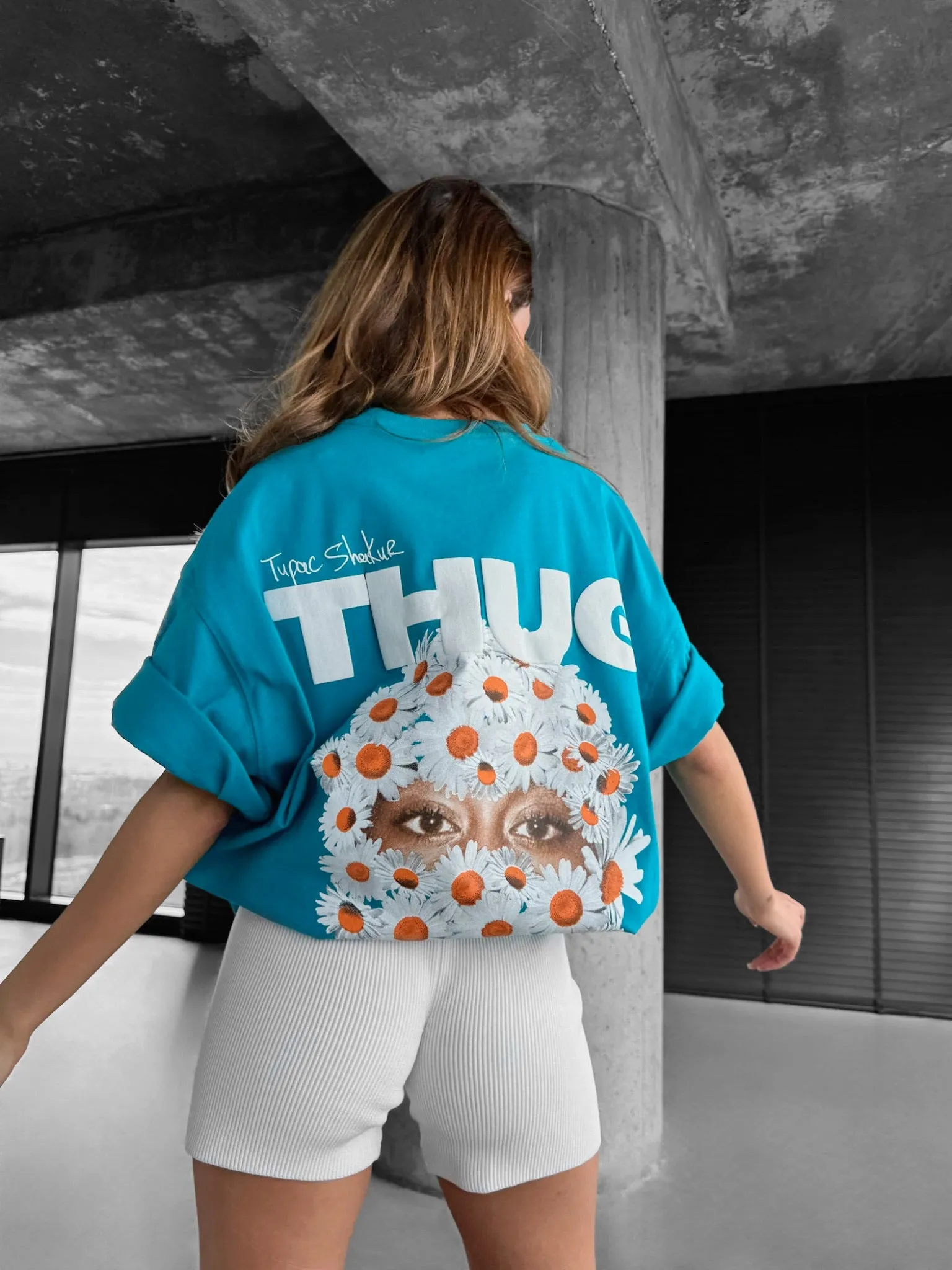 Oversize Thug T-shirt - Ocean