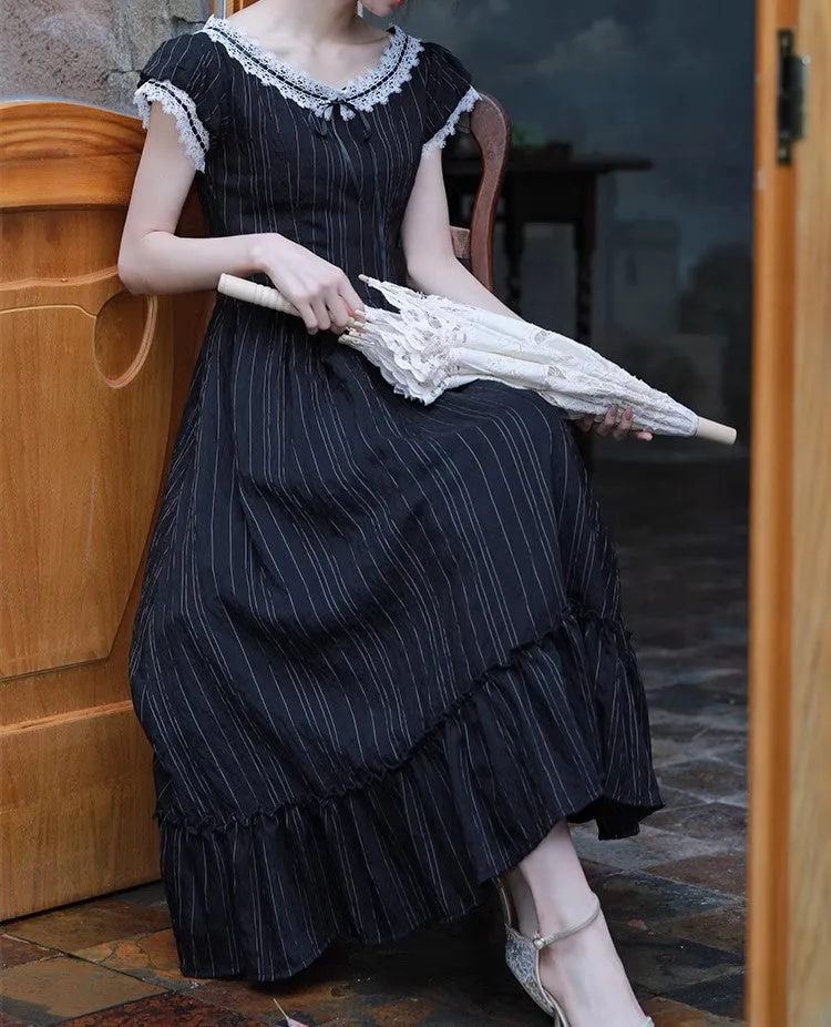 Period Drama Inspired Vintage Blue Prairie Dress