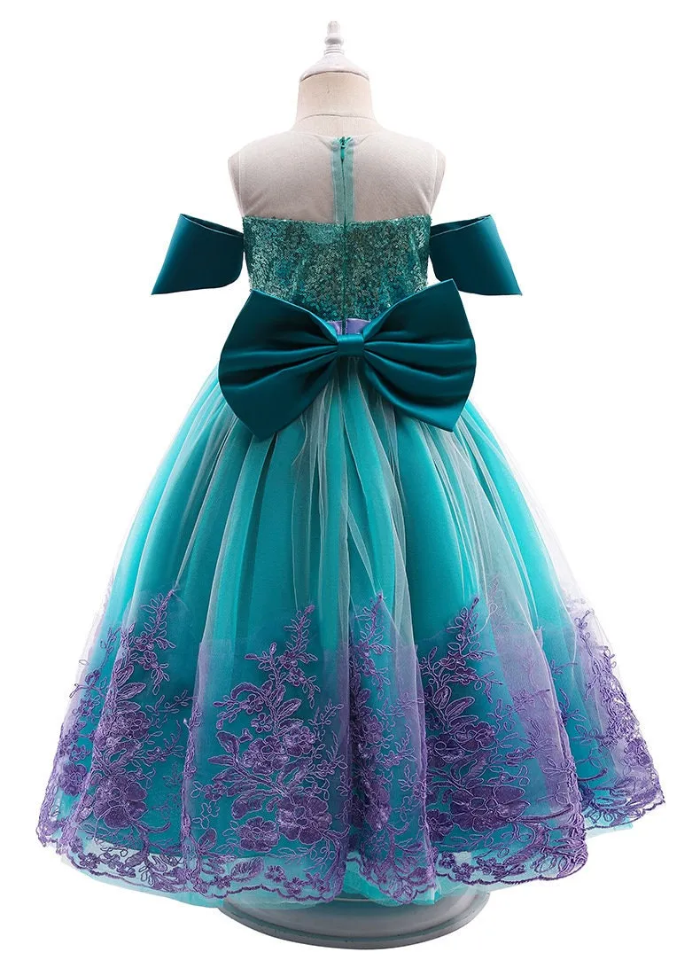 Princess Ariel Mermaid Inspired Girls Kids Dress Costume