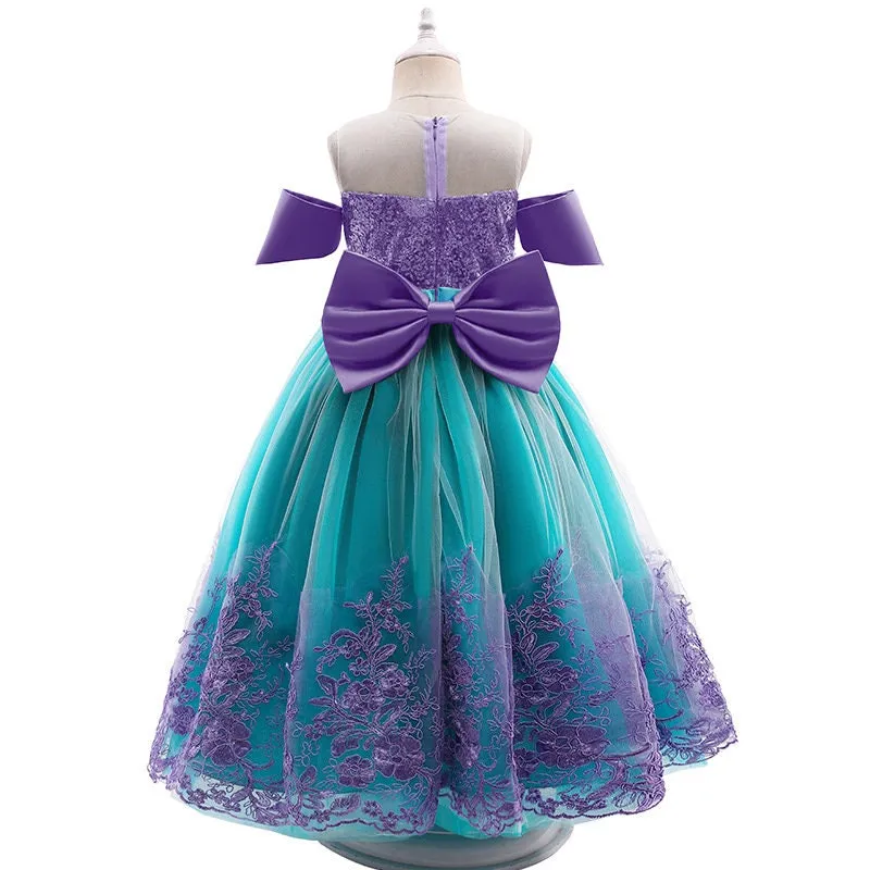 Princess Ariel Mermaid Inspired Girls Kids Dress Costume