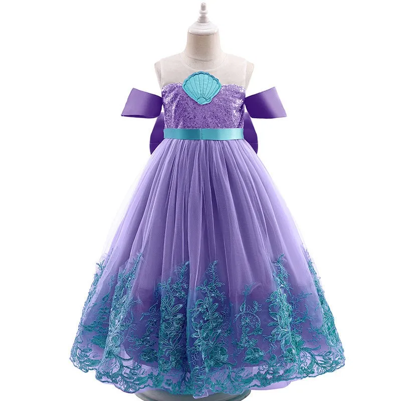 Princess Ariel Mermaid Inspired Girls Kids Dress Costume