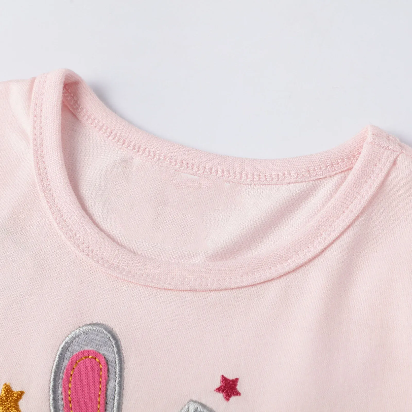 Princess Cute Bunny Pattern Pink Short Sleeve Summer Dress