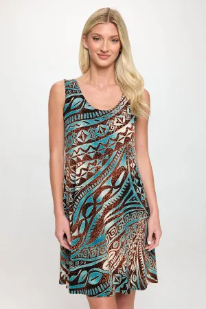 Print Missy Tank Dress Sleeveless Prints - 7003HT-TRP1-W459
