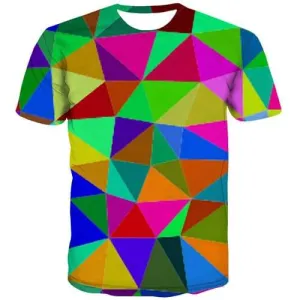 Psychedelic T-shirt Men Graffiti Tshirts Cool Geometric Tshirt Printed Colorful T-shirts 3d Vintage T shirts Funny Short Sleeve