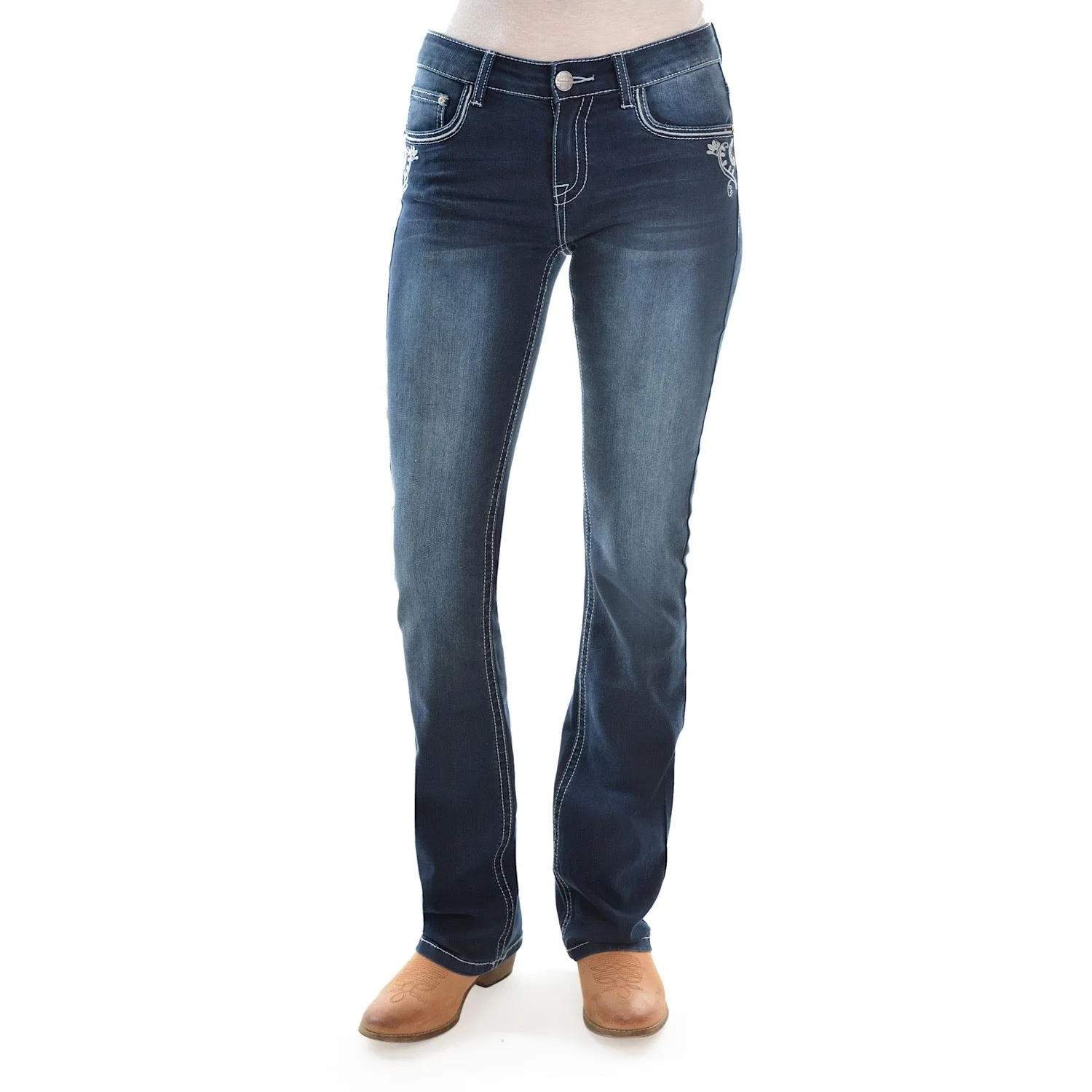 Pure Western Women's Rosie Boot Cut Jean 34" Leg Dark Night