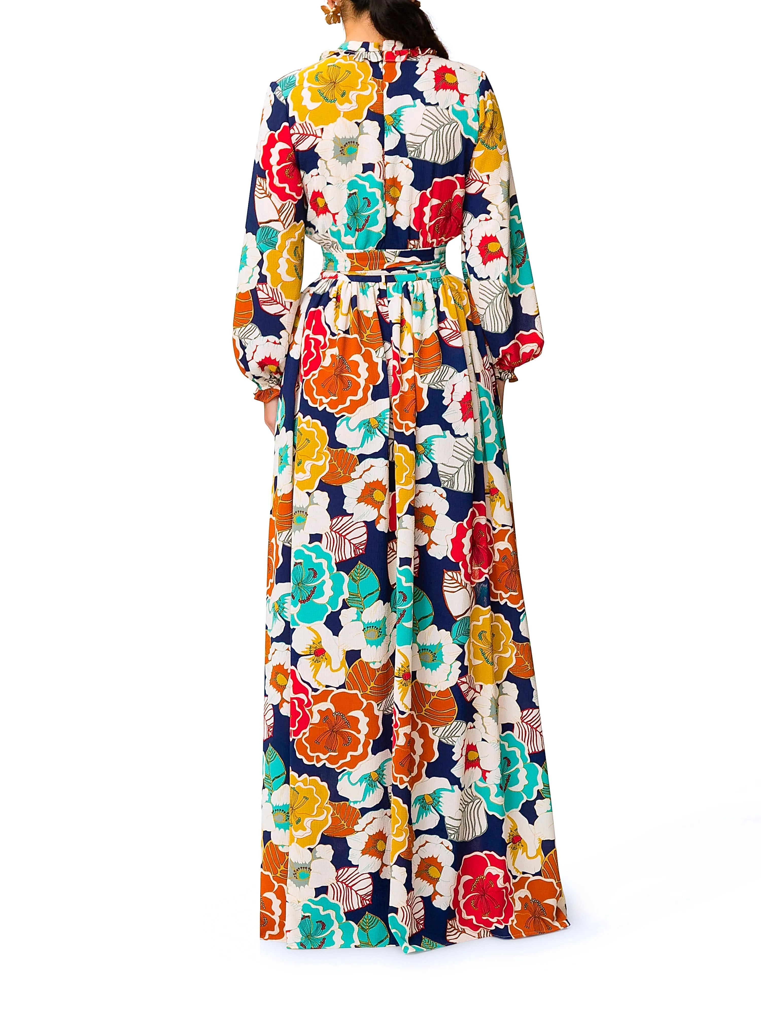"Adelina" Floral V-Neck Maxi Dress
