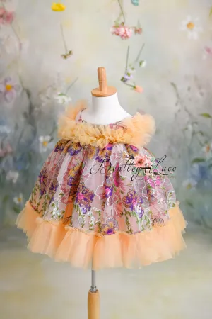 "Colors of Summer"  vintage Length Dress ( 3 Year - Petite 4 Year)