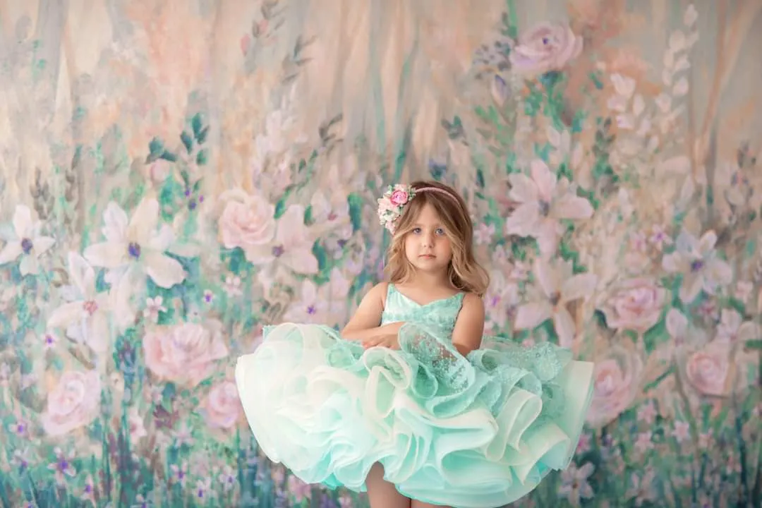 "Mint Dreams" -  Petal Length  Gown ( 4 Year - Petite 6 Year)