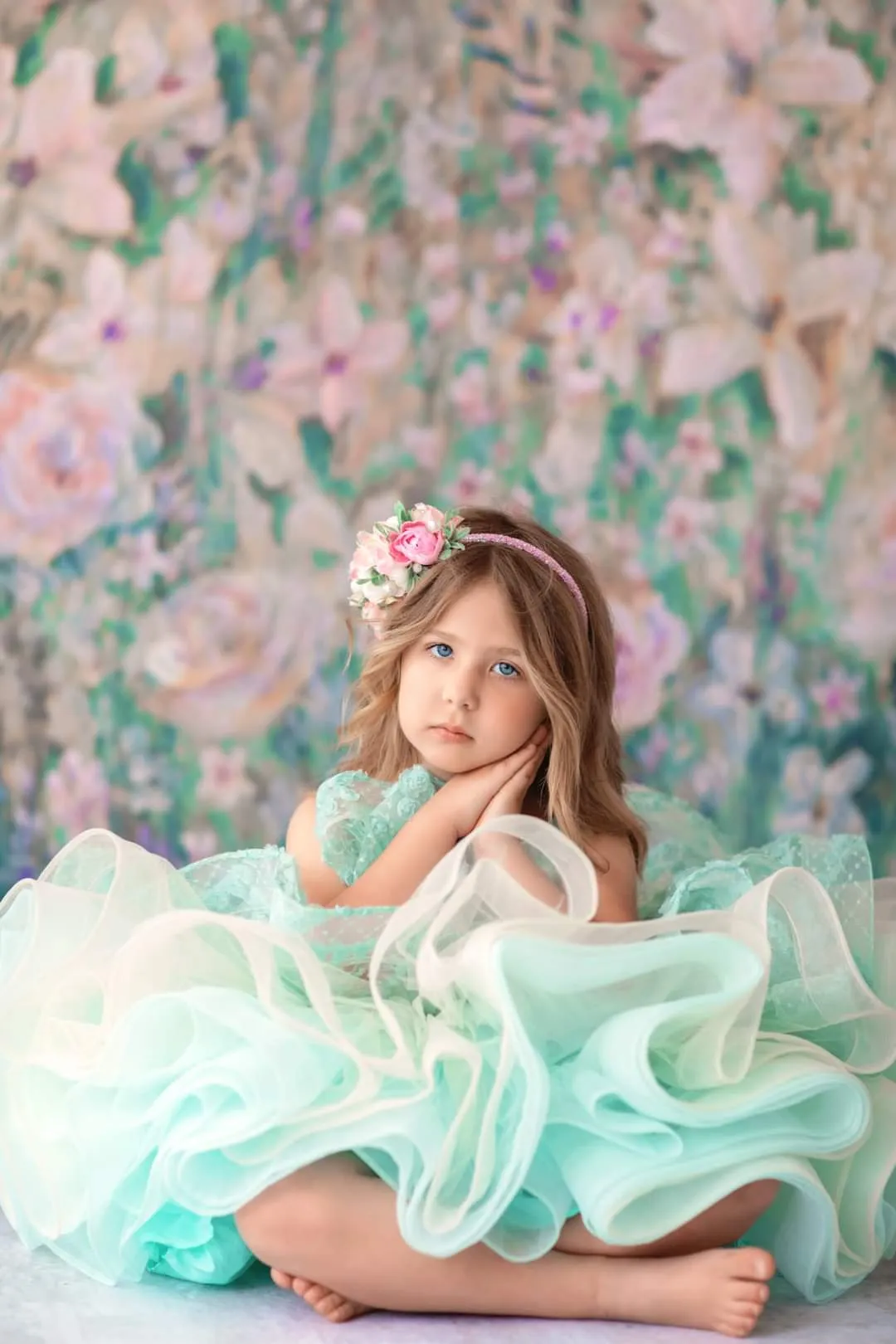 "Mint Dreams" -  Petal Length  Gown ( 4 Year - Petite 6 Year)