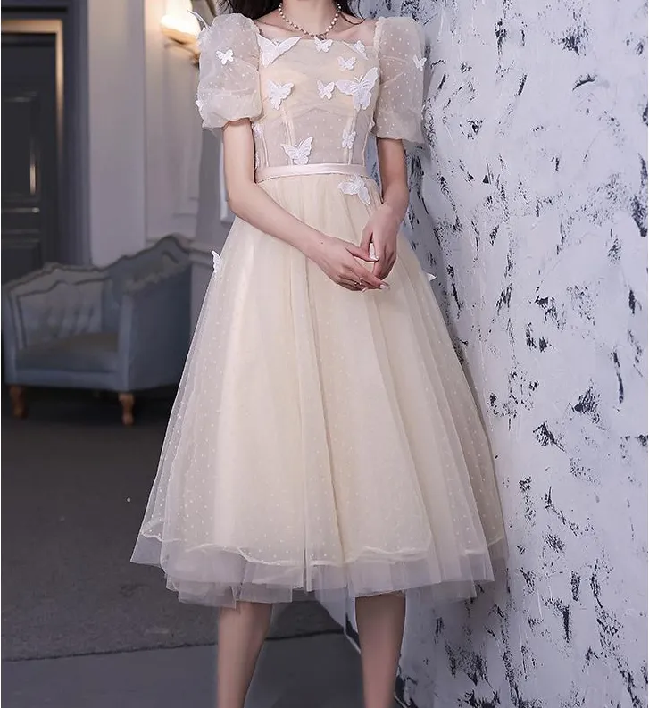 Retro Ethereal Butterfly Decor Prom Dress