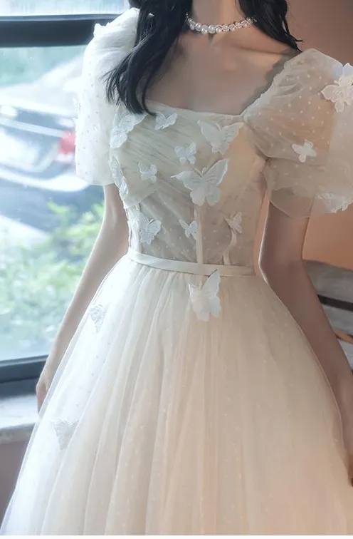 Retro Ethereal Butterfly Decor Prom Dress