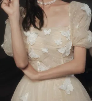 Retro Ethereal Butterfly Decor Prom Dress