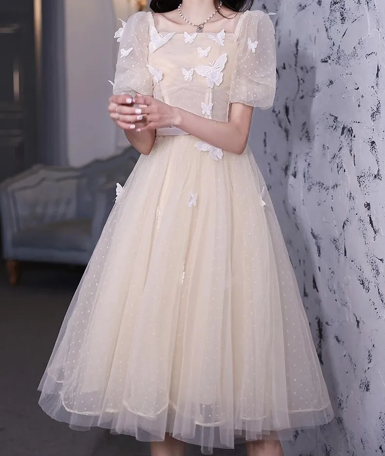 Retro Ethereal Butterfly Decor Prom Dress