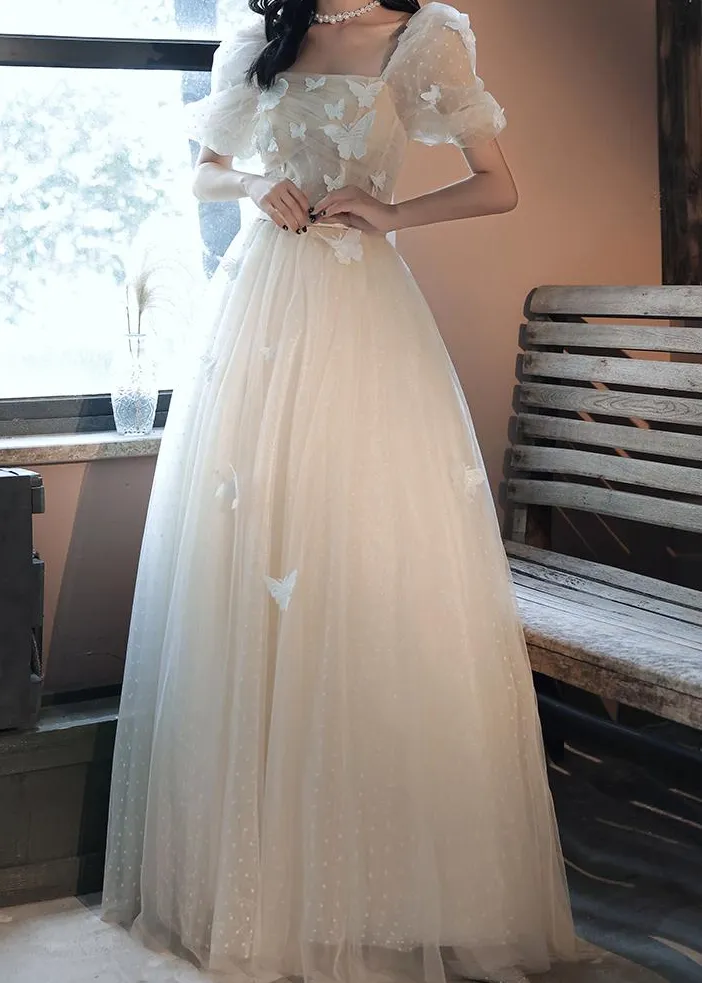 Retro Ethereal Butterfly Decor Prom Dress