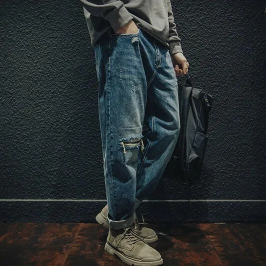 Ripped Men's Loose Jeans P0002