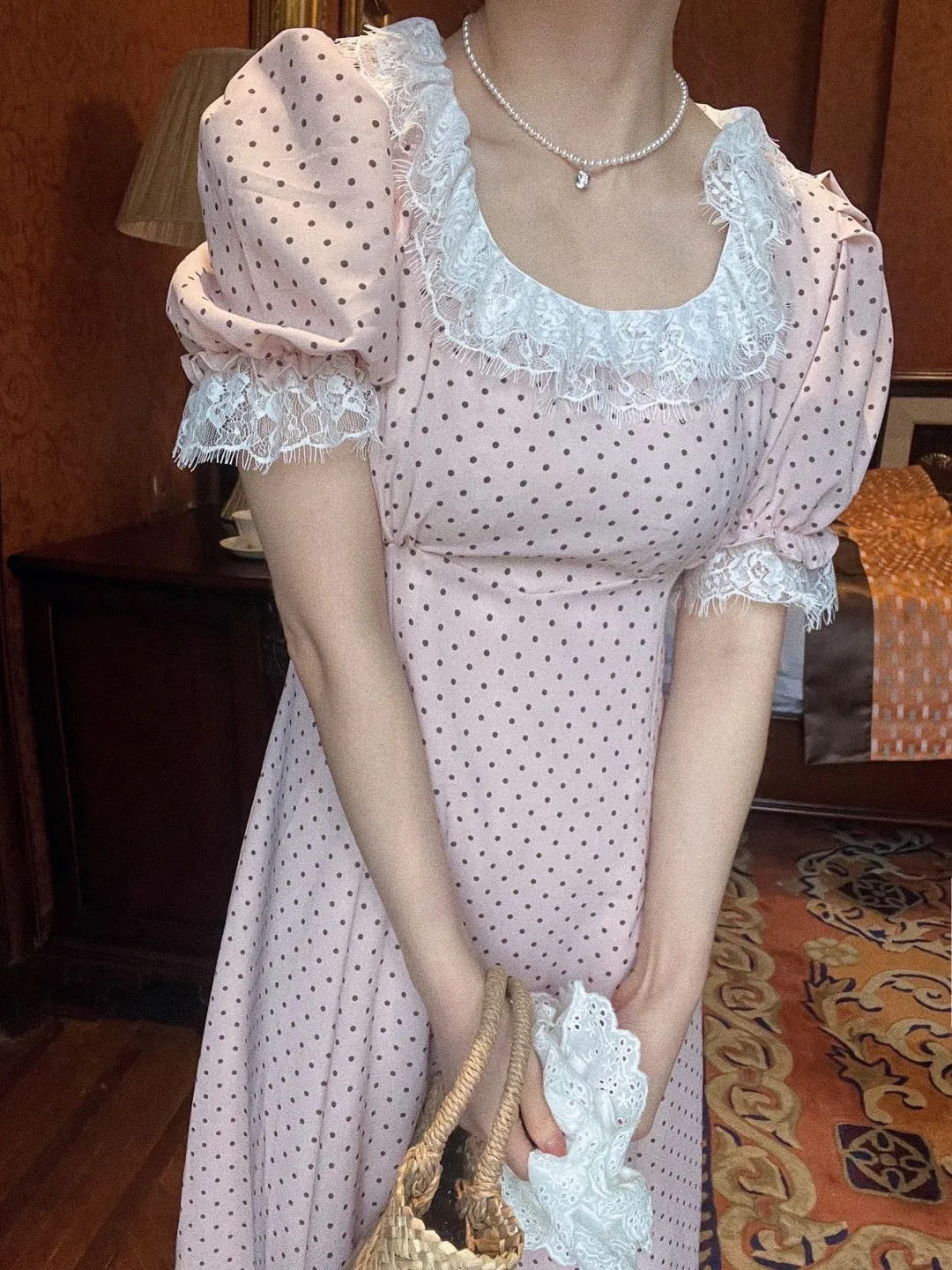 [Rose Candy] Afternoon Tea Polka Dot Dress