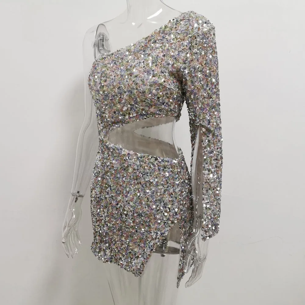 Shine Your Star One-Shoulder Dress
