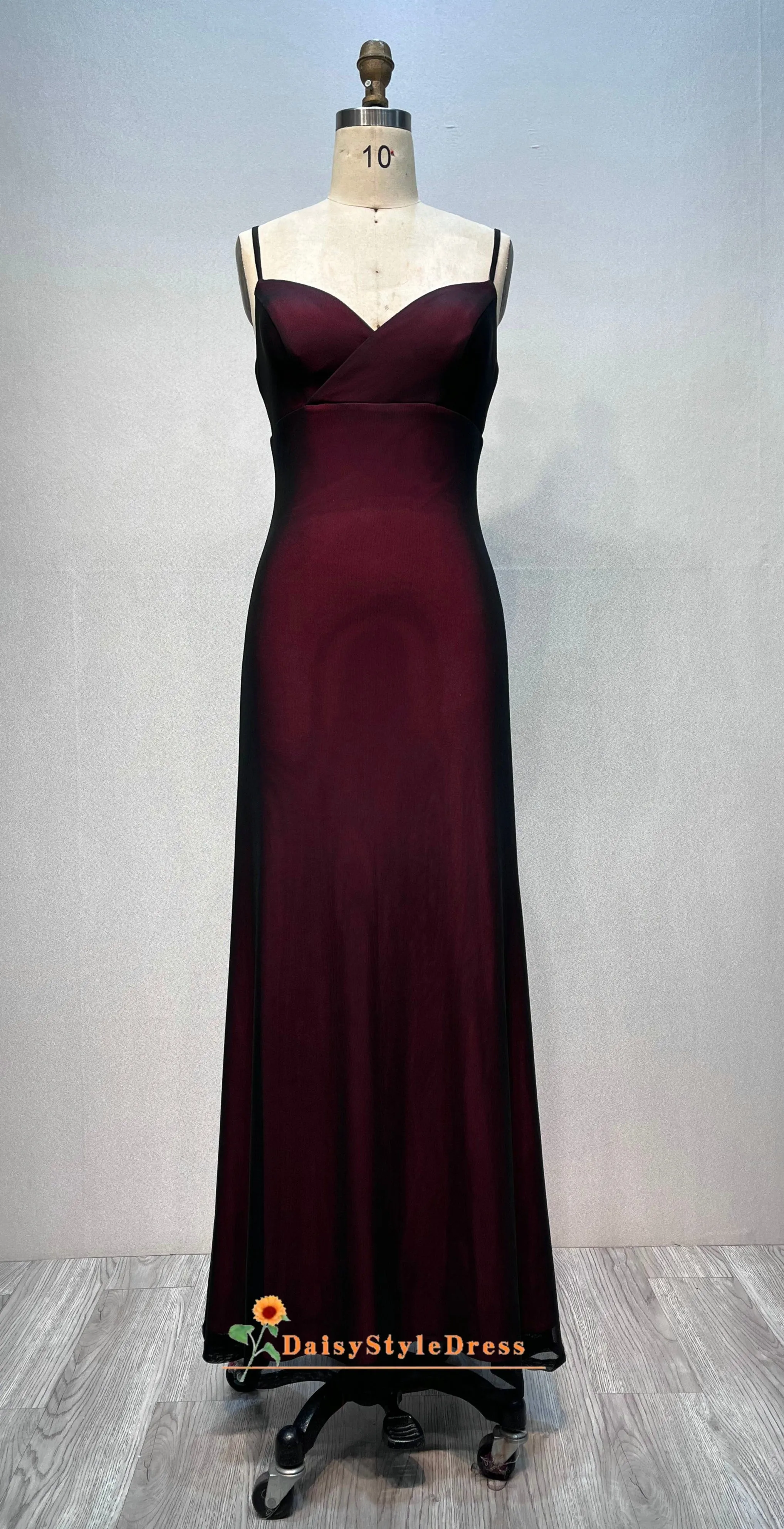 Simple Spaghetti Straps Red and Black Party Dress