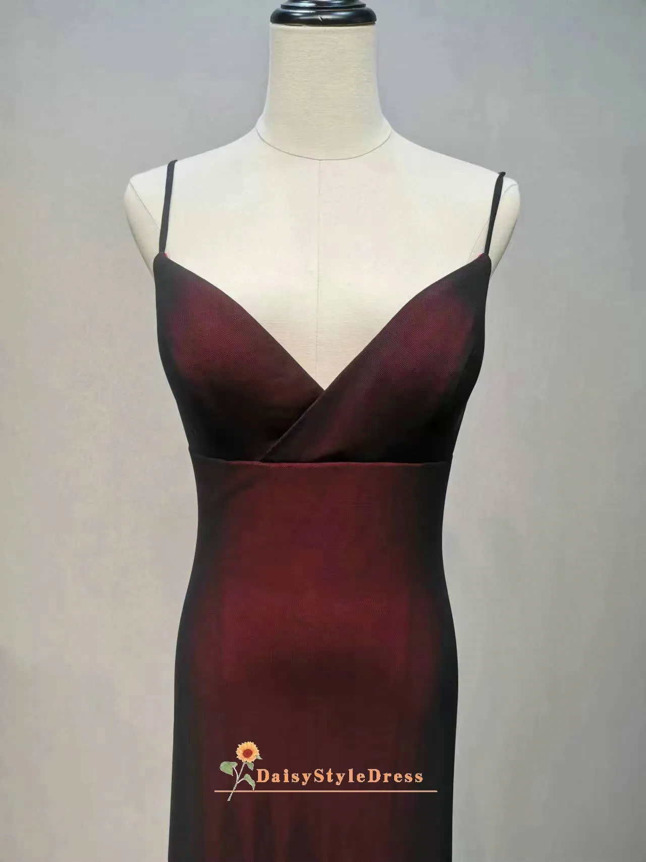 Simple Spaghetti Straps Red and Black Party Dress