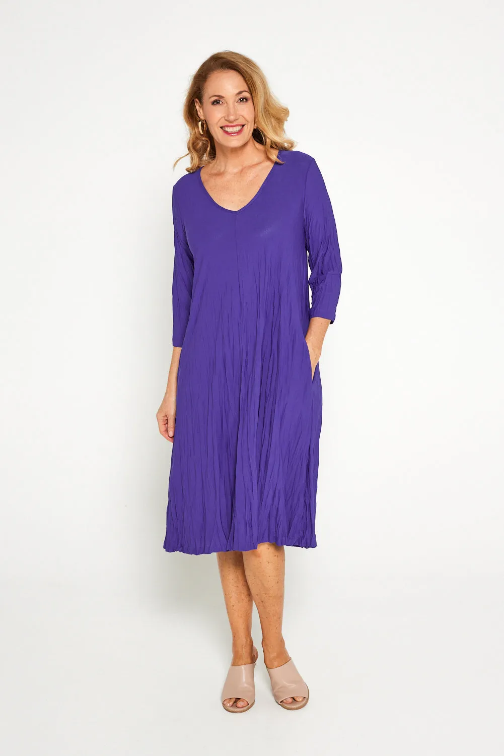 Sleeved Stella Dress - Purple