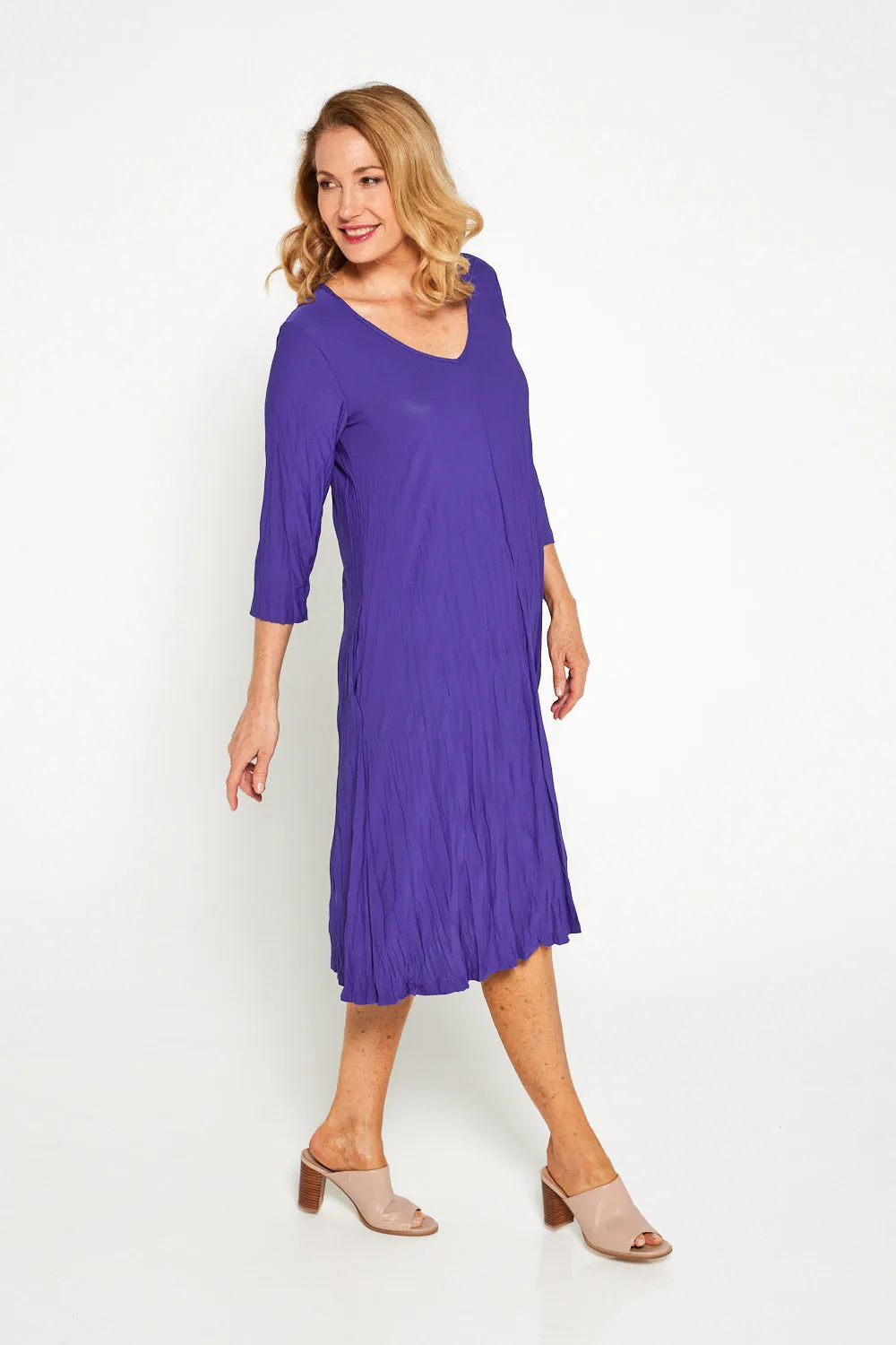 Sleeved Stella Dress - Purple