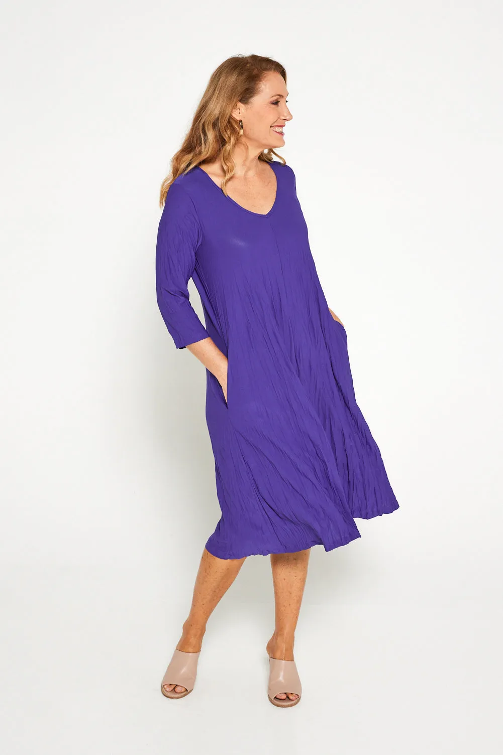 Sleeved Stella Dress - Purple
