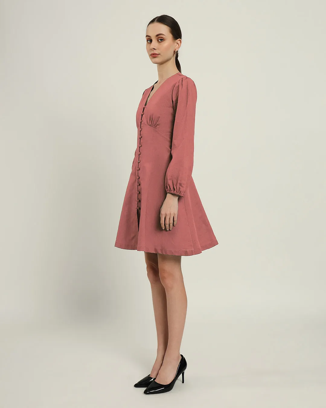 The Dafni Ivory Pink Cotton Dress