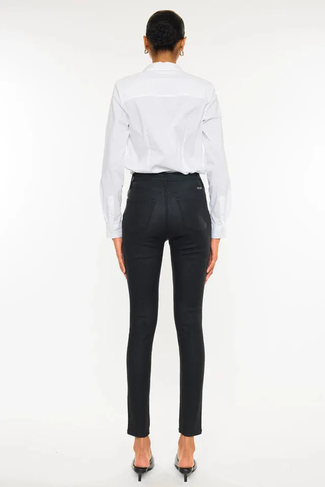 The High Rise Black Faux Leather Jeans