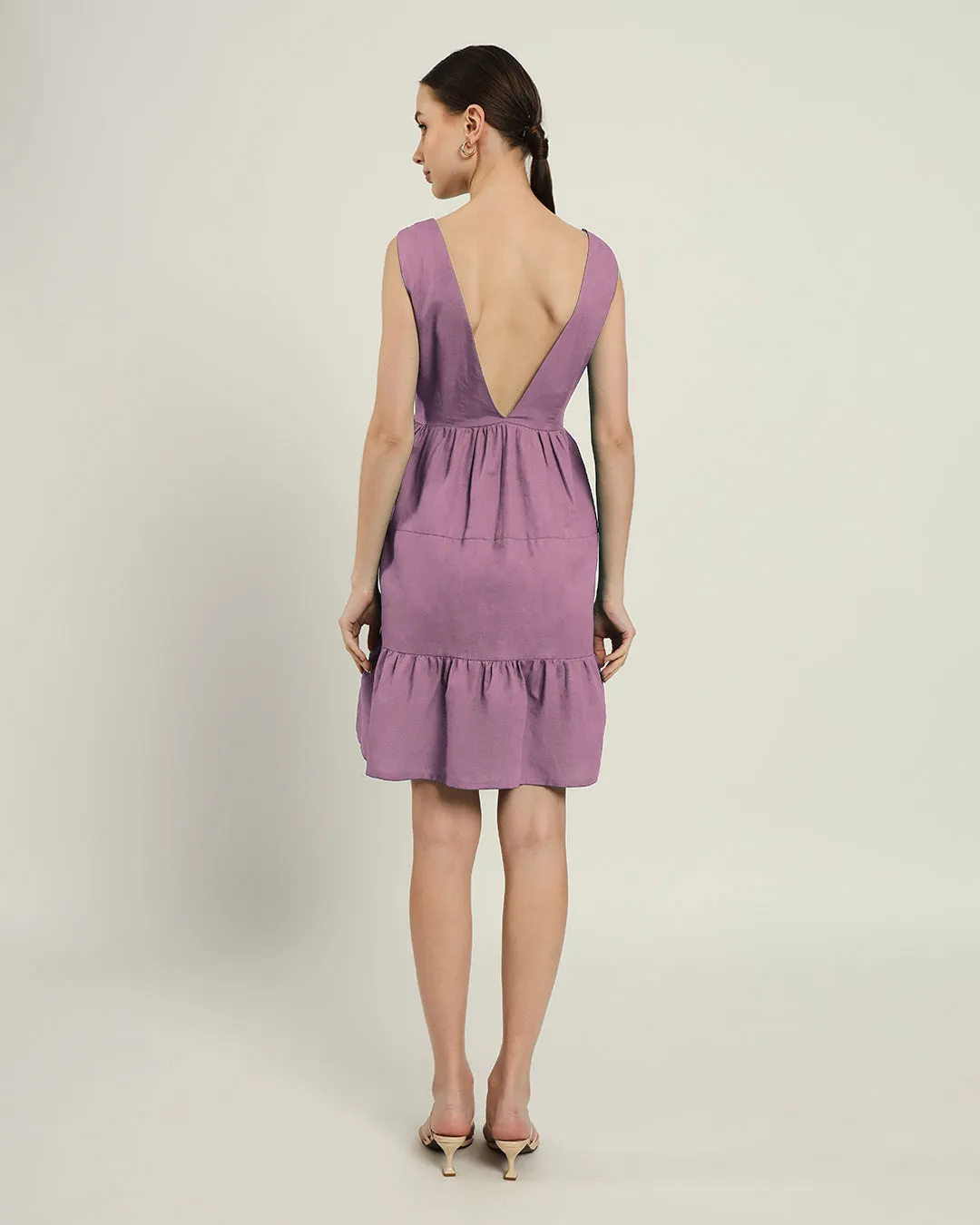 The Minsk Purple Swirl Cotton Dress