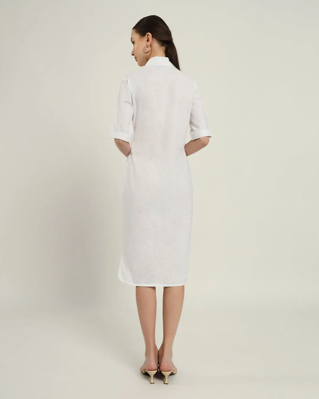 The Tampa Daisy White Linen Dress