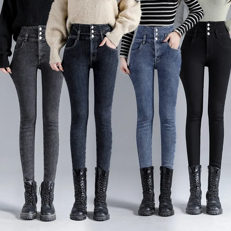 Thick Velvet Women Jeans