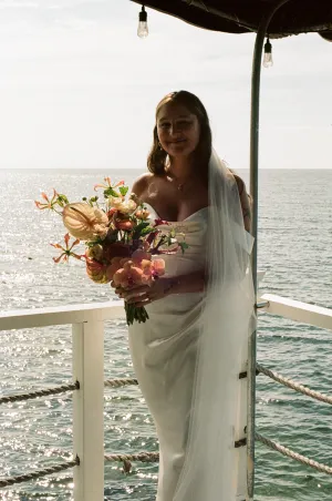 Thin Bridal Scarf   Matching Wedding Veil | Cool Modern Bride