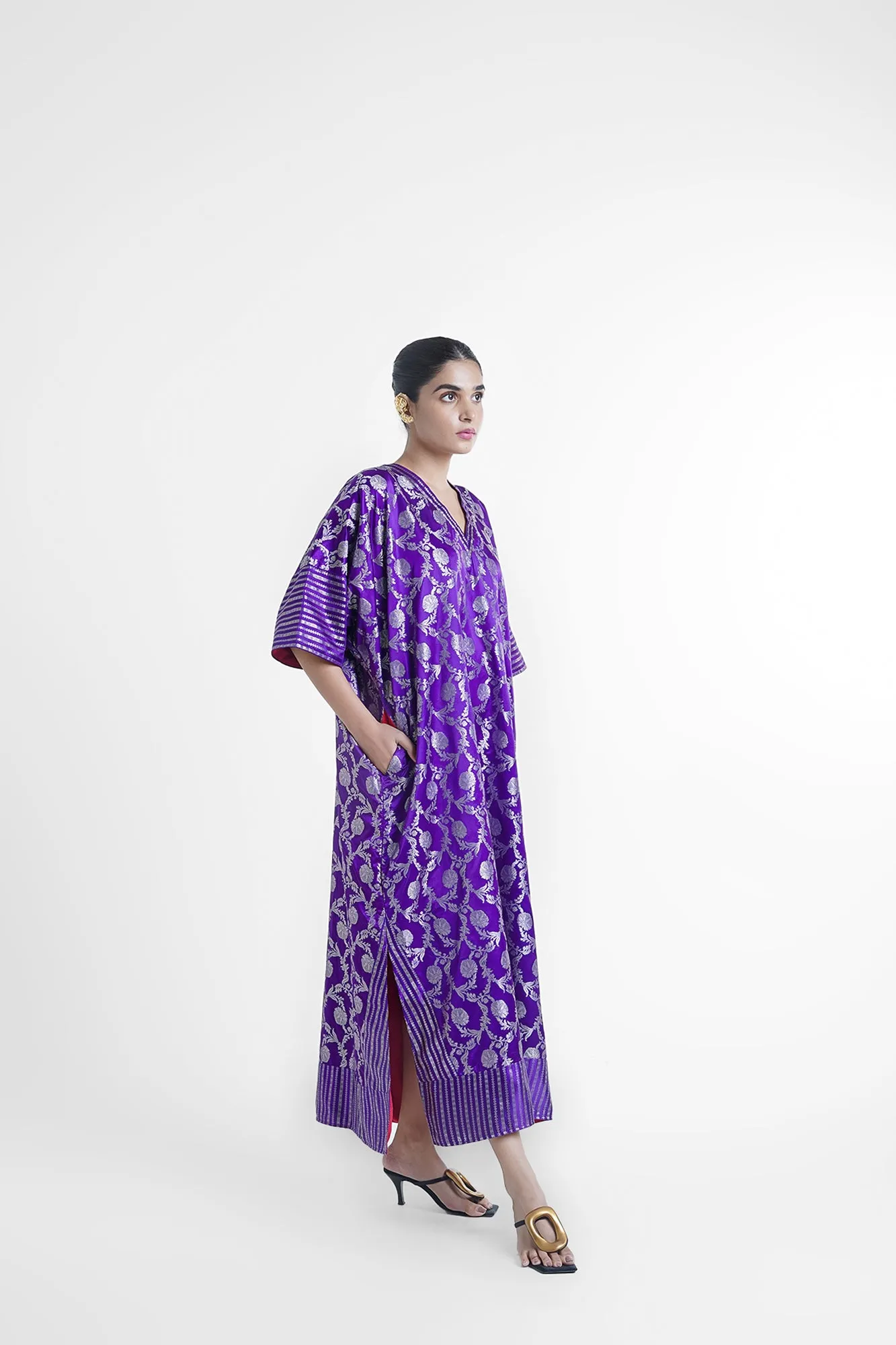 Varga Kaftan Dress In Purple