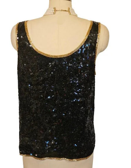 VINTAGE JUDITH ANN CREATIONS SPARKLING SILK BEADED SEQUIN JACKET AND MATCHING SHELL PERFECT FOR A CRUISE, HOLIDAYS, CHRISTMAS NEW YEARS EVE, FORMAL AFFAIR AND  HOLIDAYS