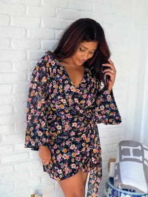 Viviana Floral Wrap Mini Dress
