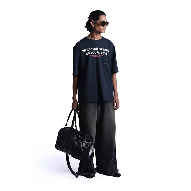'Wear your opinion' T-shirt (Navy blue)
