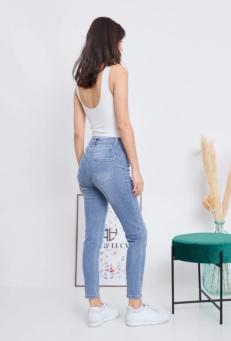 Wholesale Denim Skinny Ripped Jeans With Push Up Effect