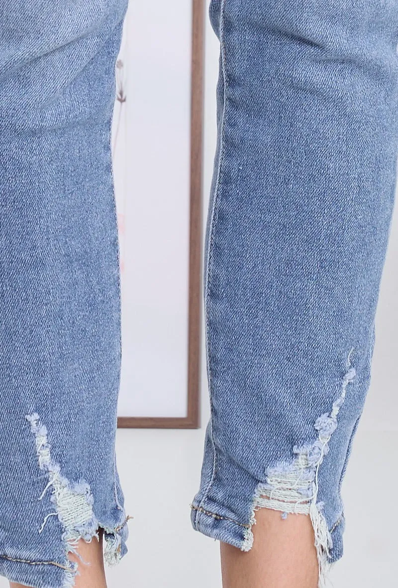 Wholesale Denim Skinny Ripped Jeans With Push Up Effect