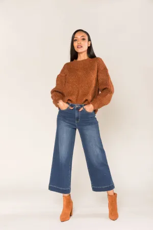 Wholesale Raw Blue Petite Flare Jeans