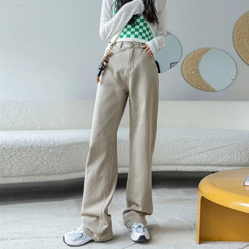 Women Loose Straight Leg Jeans