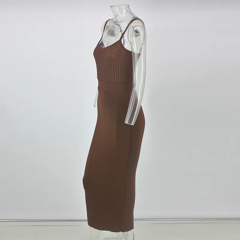 Women's Casual Polyester Knitted Slim Long Dress