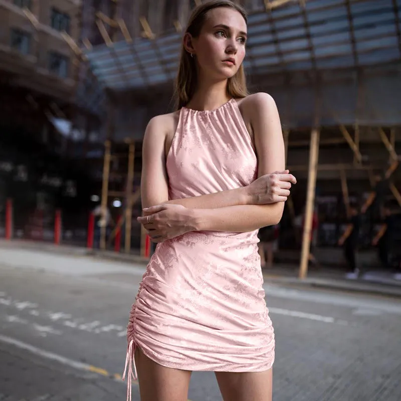 Women's Casual Ruched Mini Dress