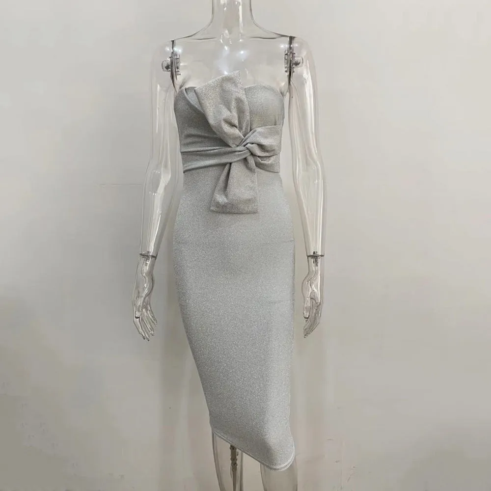 Women's Sheath Off-Shoulder Midi A-Line Dress
