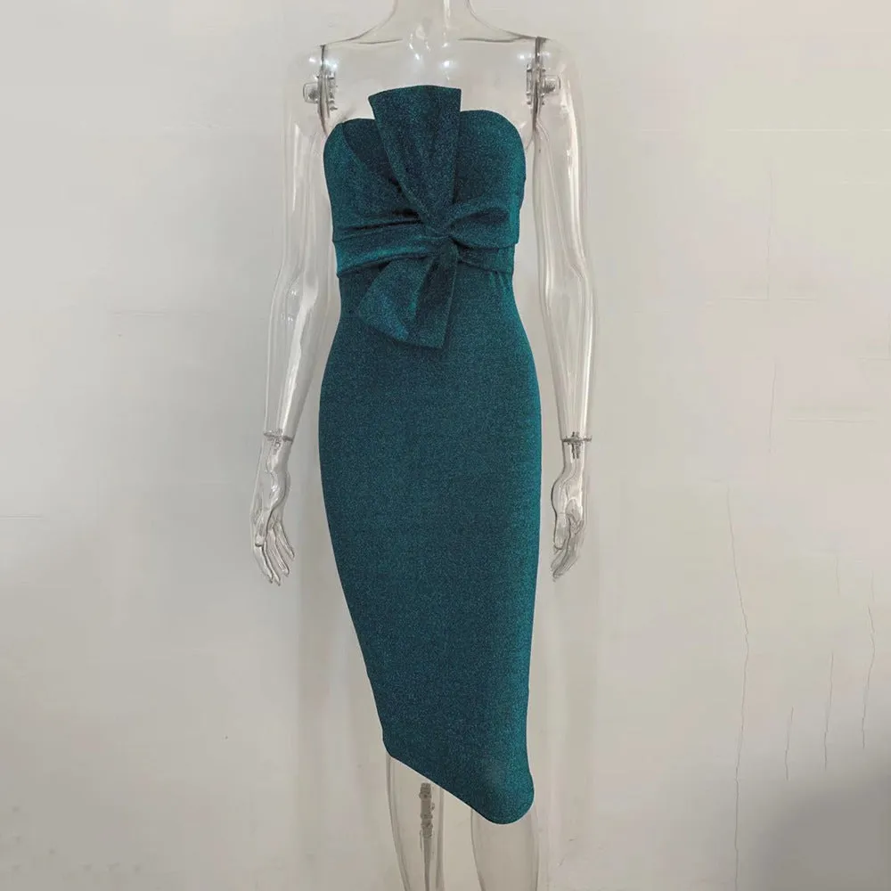 Women's Sheath Off-Shoulder Midi A-Line Dress