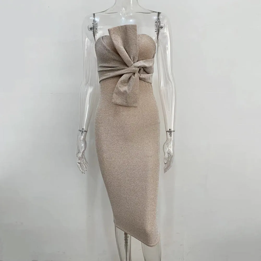 Women's Sheath Off-Shoulder Midi A-Line Dress